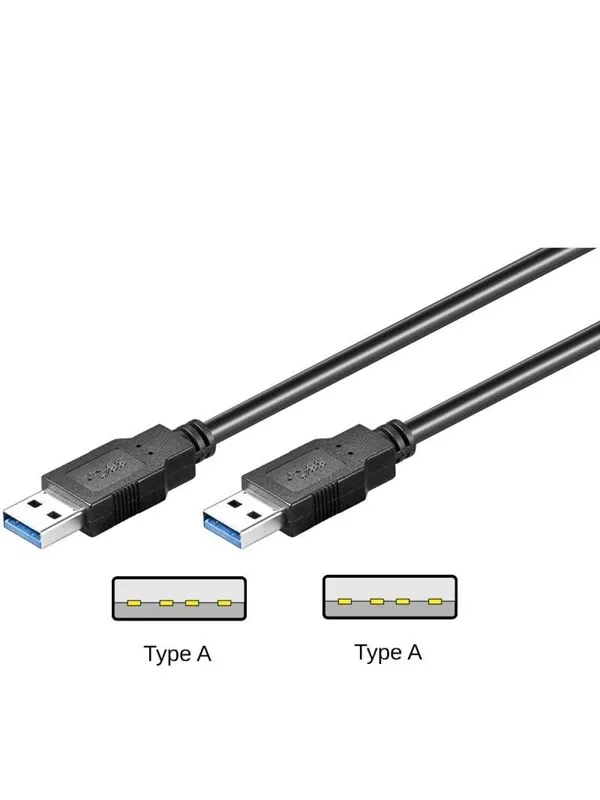 Pro USB-A <-> USB-A - 3m - Svart