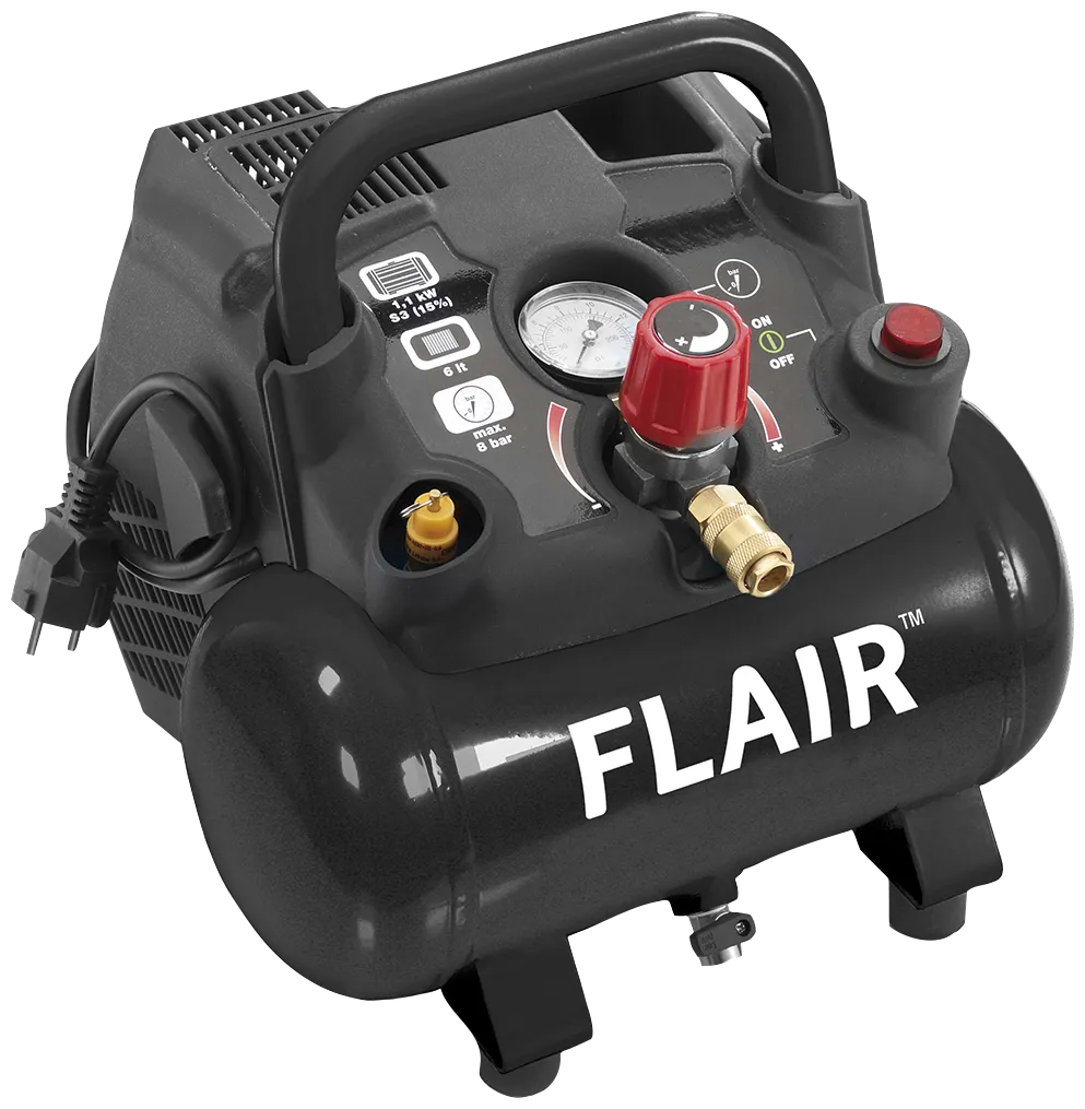 Flair 15/6 kompressor 1,5 hk 155 ltr. oljefri 230V, 1-fas