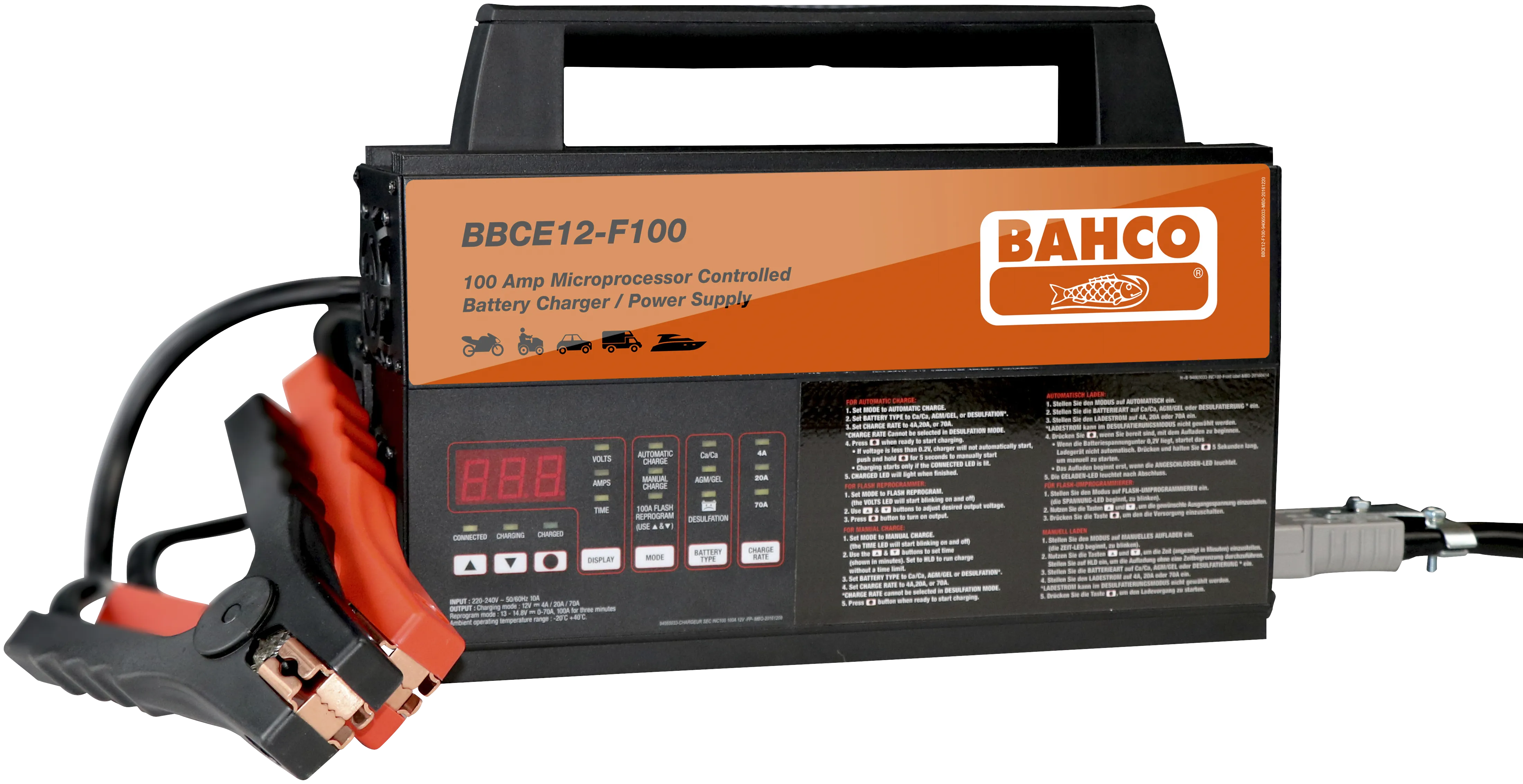 Batterilader helautomatisk 12V/100A