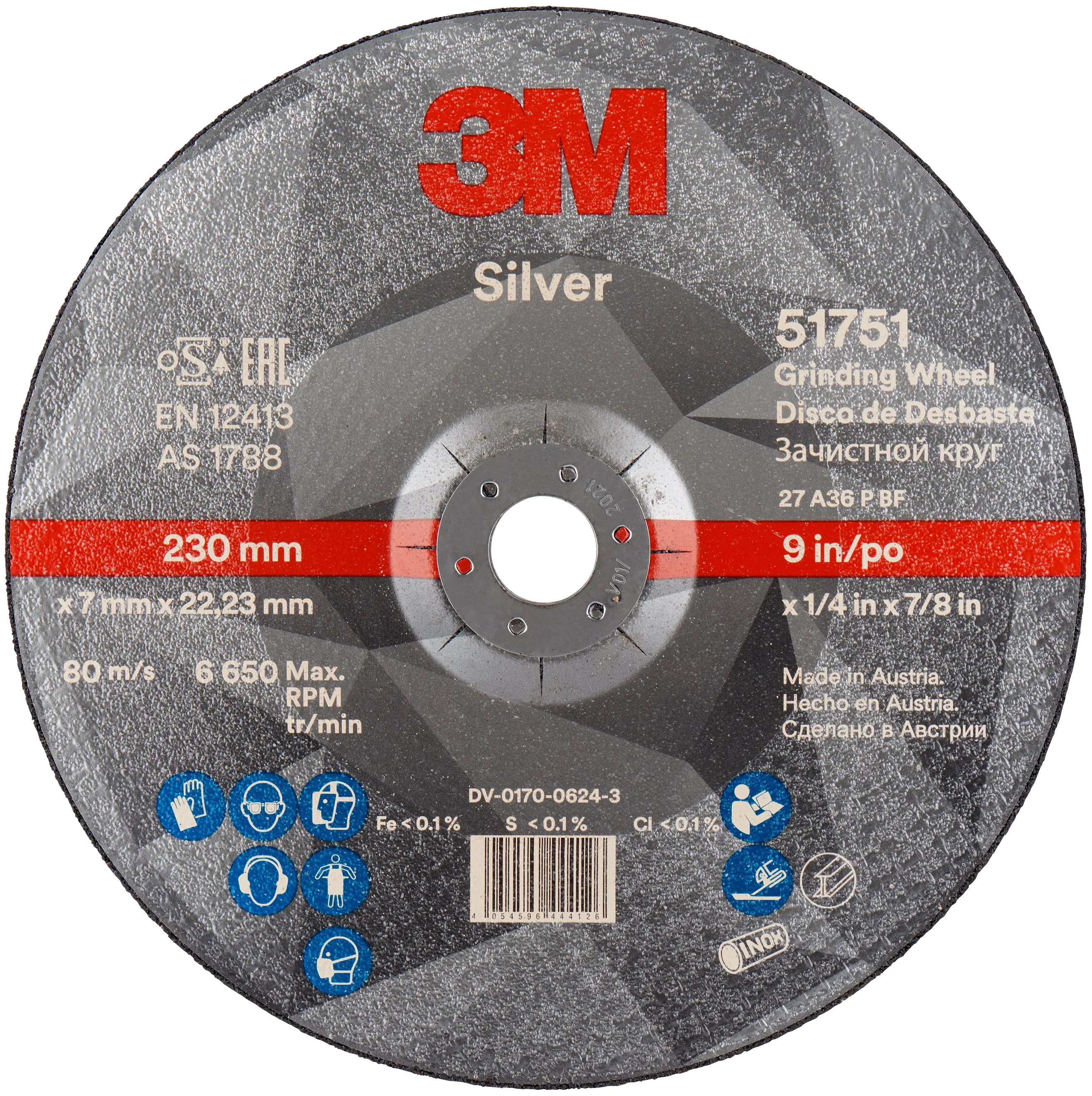3M Silver skrubbskive T27 230×7,0mm
