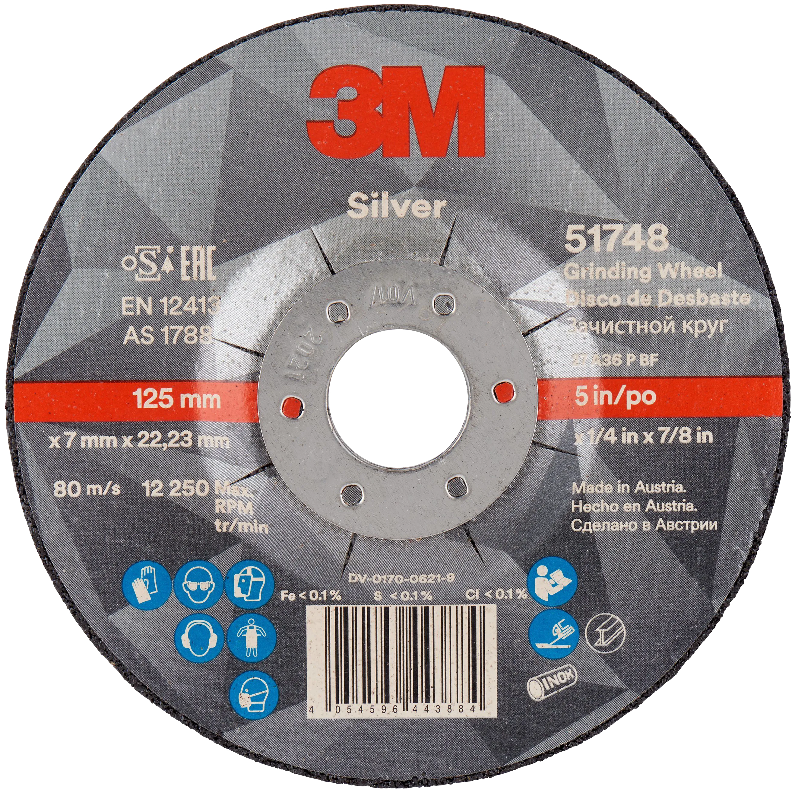3M Silver skriveskive T27 125×7,0mm