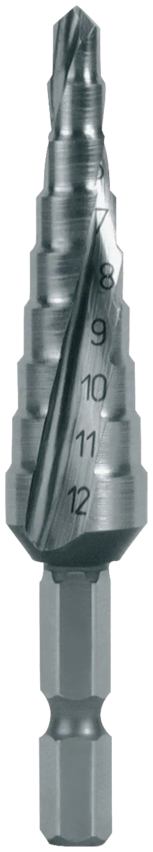 Trappebor HSS 1/4" 6kt. bit-skaft 9H 4,0-12,0mm