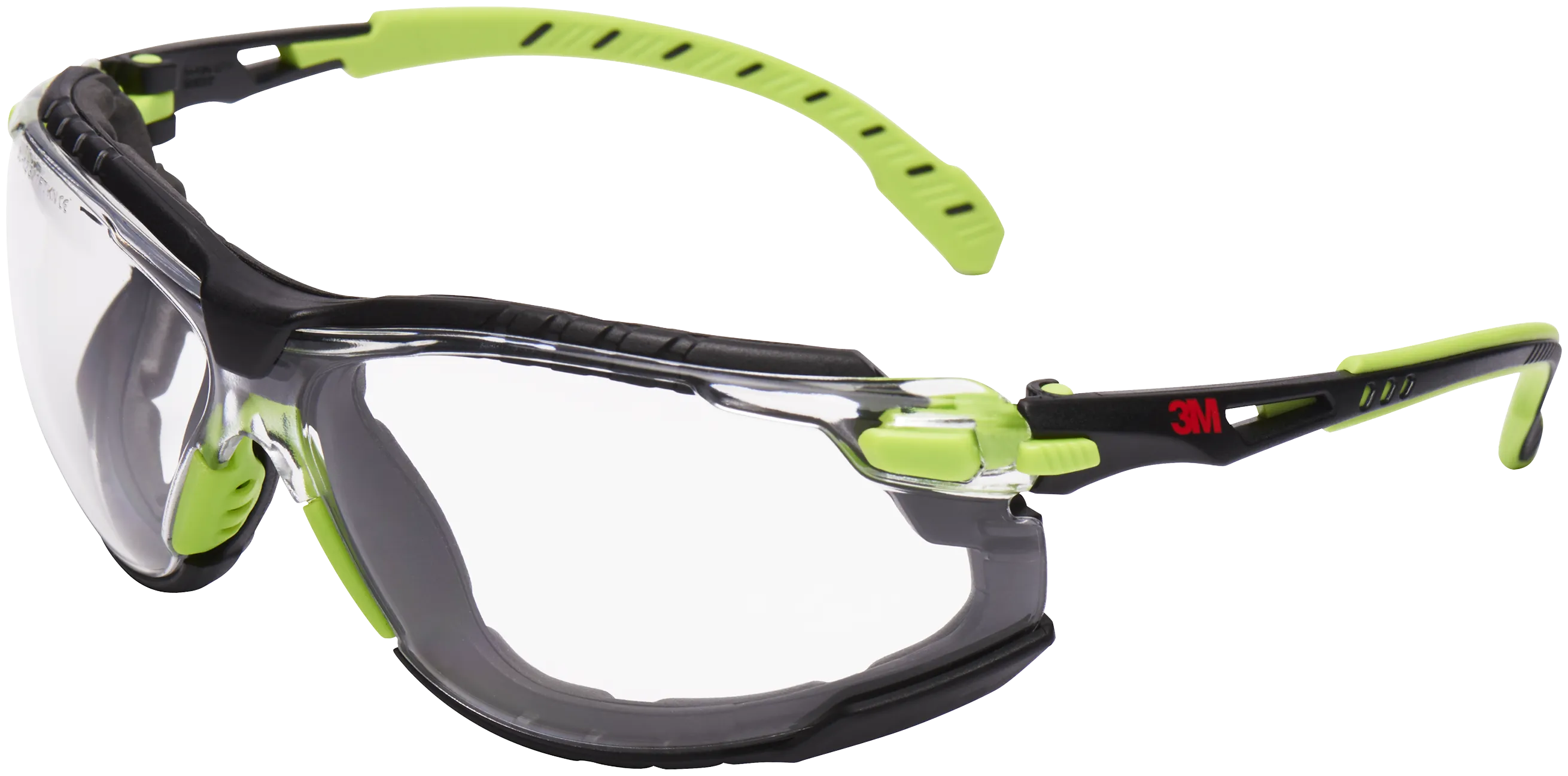 Solus beskyttelsesbrille, grønn/svart innfatning, klart glass