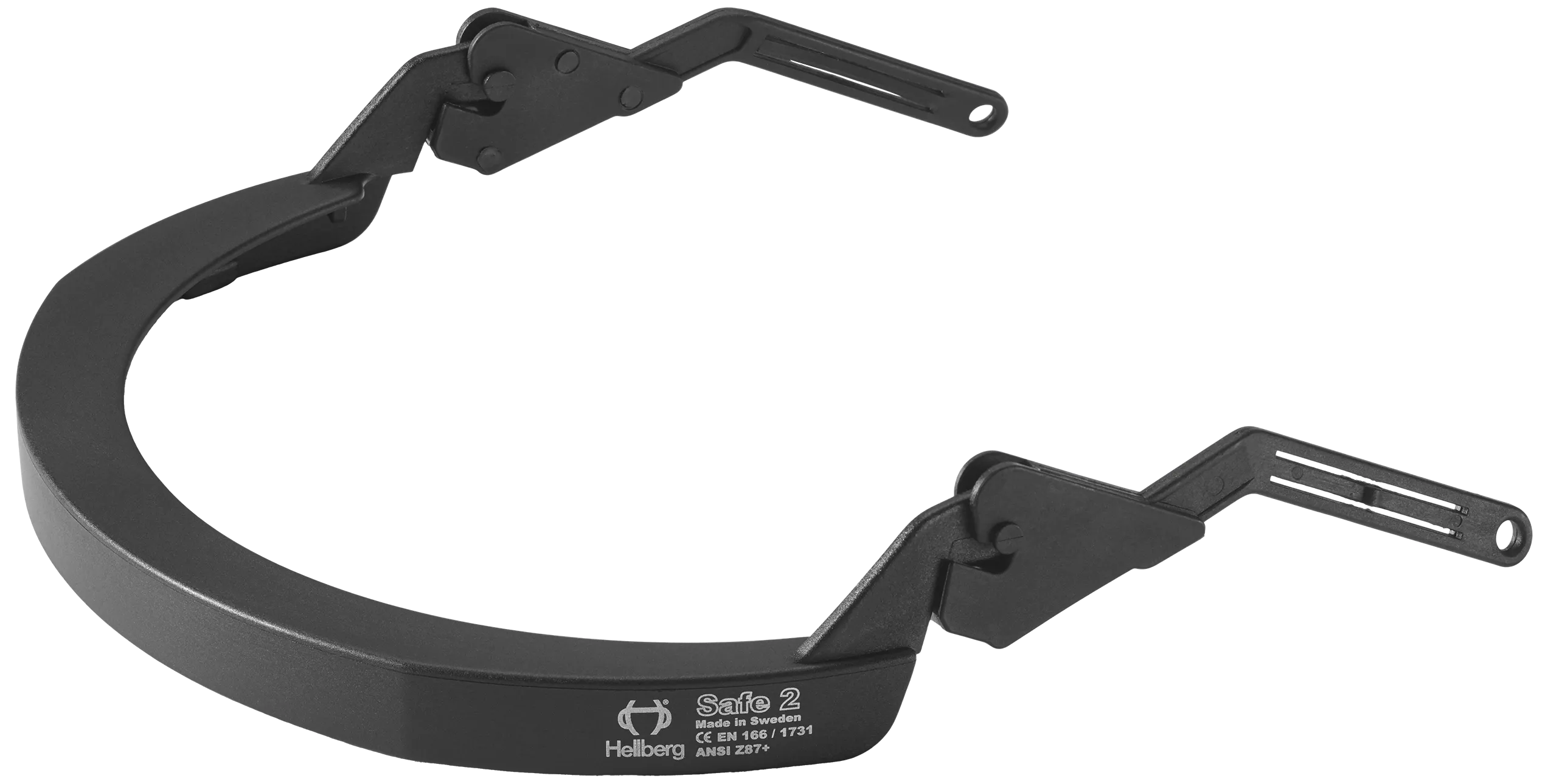 Visirholder m/vinklede armer for hjelmmontering Safe2