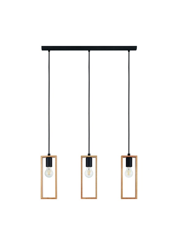 EGLO LITTLETON LANGBORD L710 3XE27 SVART/TRE FSC