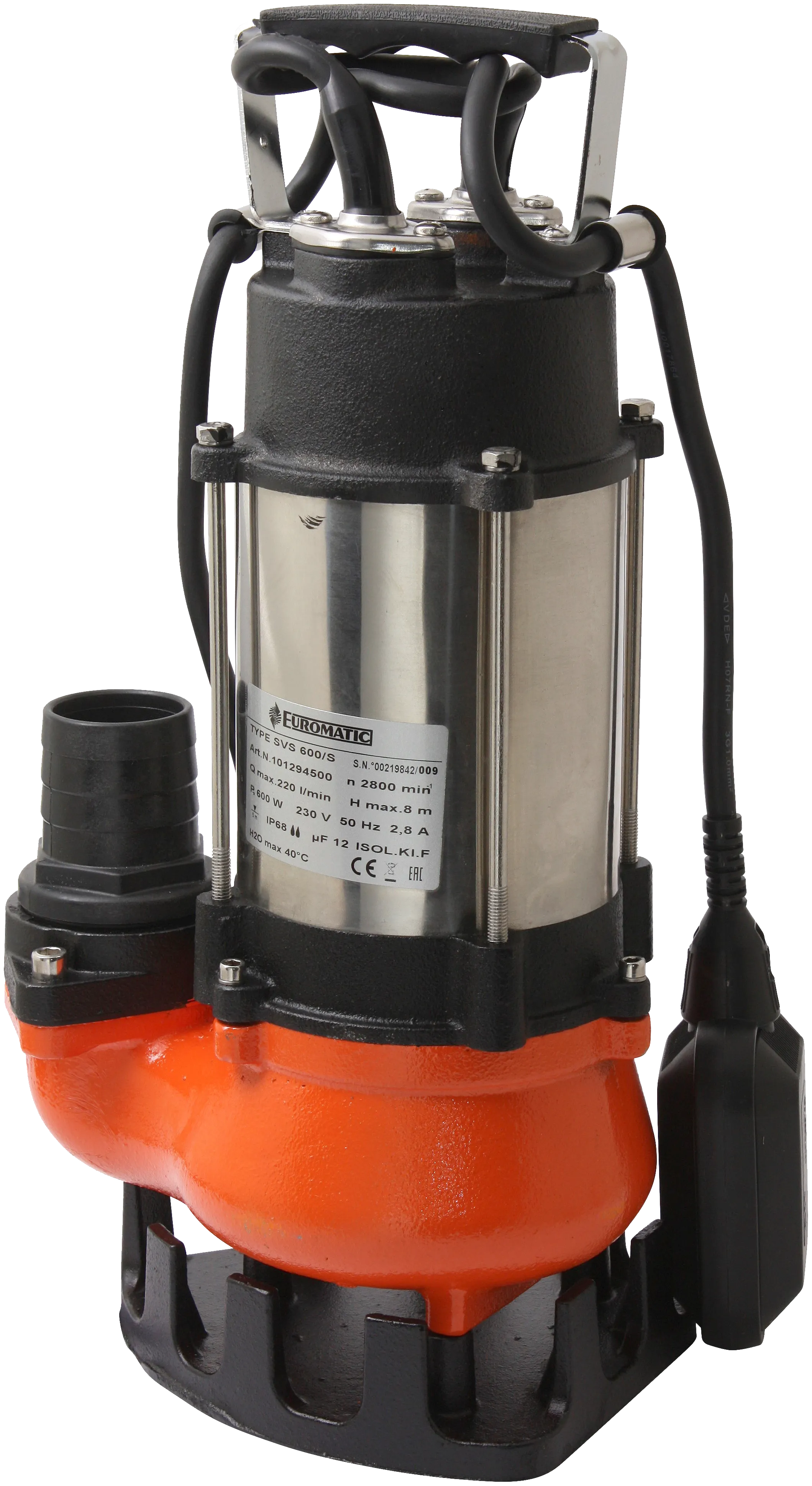 Euromatic SVS 600 dykpumpe m/autom. 230V 220l/min