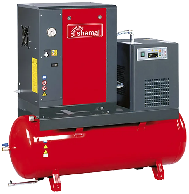 Shamal skruekompressor 5,5 hk m/tørrer 485 ltr/min