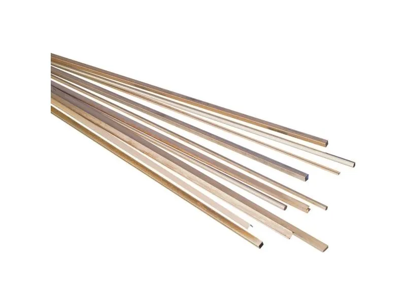 Reely messing firkantprofil (L x B x H) 500 x 6 x 6 mm (500X6X6)