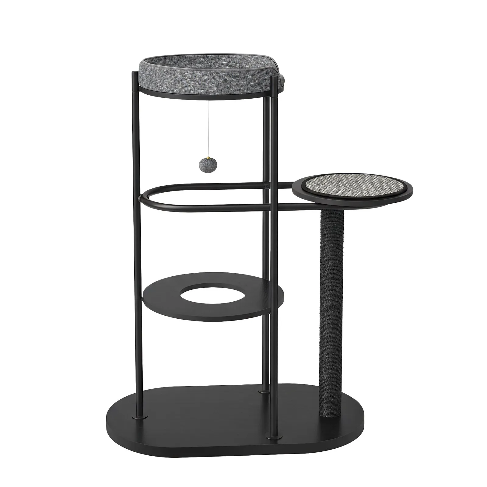 Kattetre 80x43x107 cm svart, metall