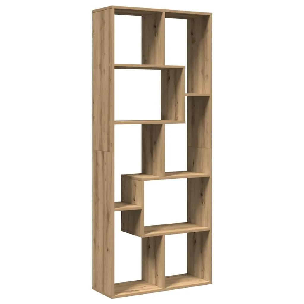vidaXL Romdeler bokhylle artisan eik 67x25x161,5 cm konstruert tre