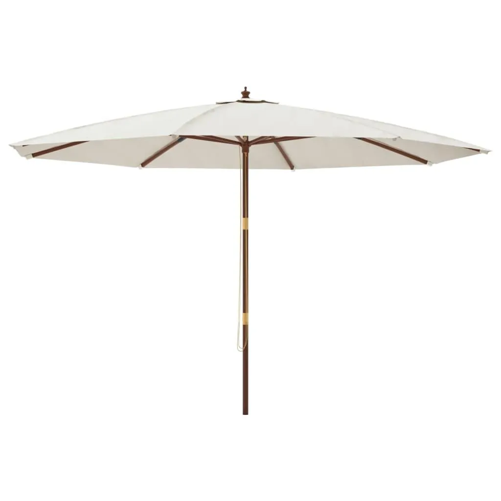 vidaXL Hageparasoll med trestang sand 400x273 cm
