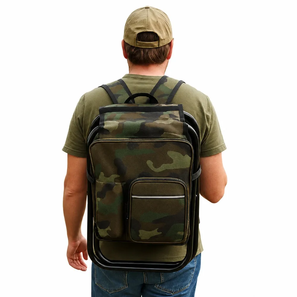 Camouflage Ryggsekkstol 3-i-1 med Kjølebag