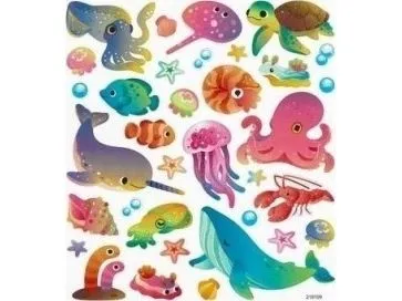 Dalprint klistremerker papir – marine dyr 34 stk