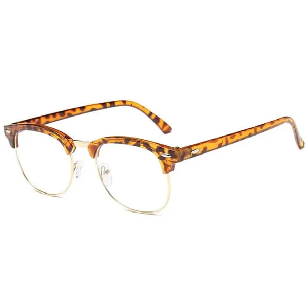 Leopard Clubmaster -briller uten styrke klare briller