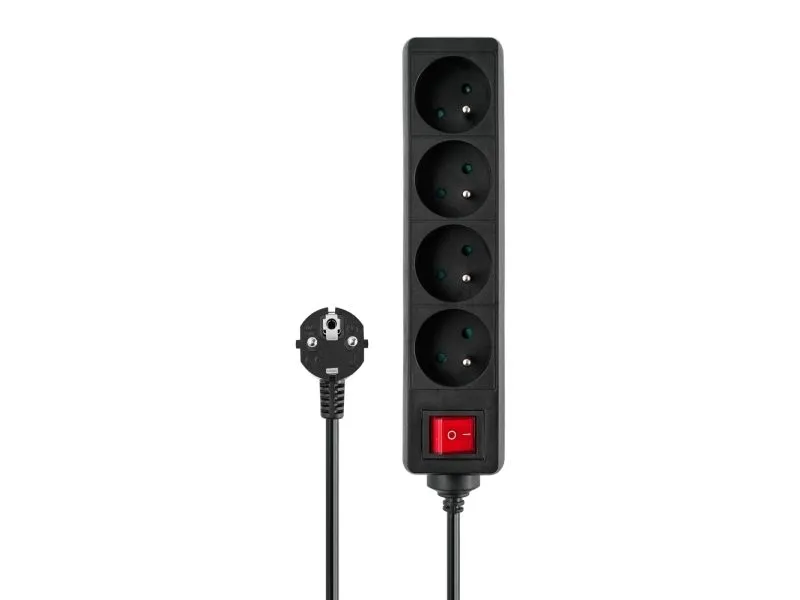 Savio LZ-14 Listwa zasilajca, 4 gniazda, 3m, 4 AC-uttak(er), Type E, 3 m, 3680 W