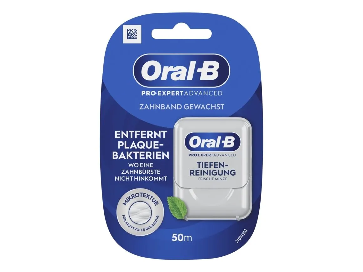 Oral-B Essential 8700216386760, Vokset tanntråd, Flat, Mint, Grå, 50 m, 1 stykker