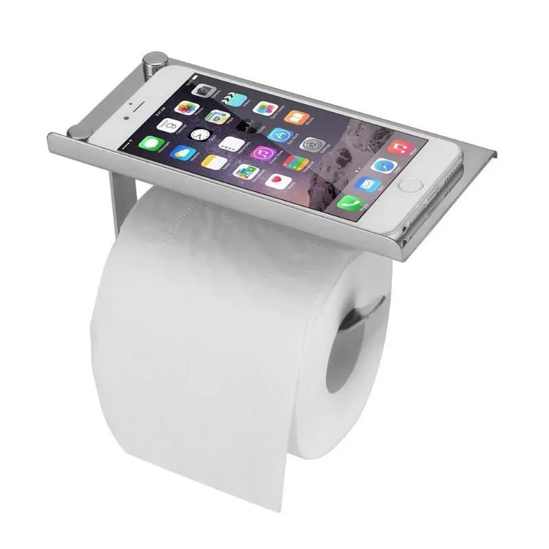 Toalettpapirstativ med mobilhylle