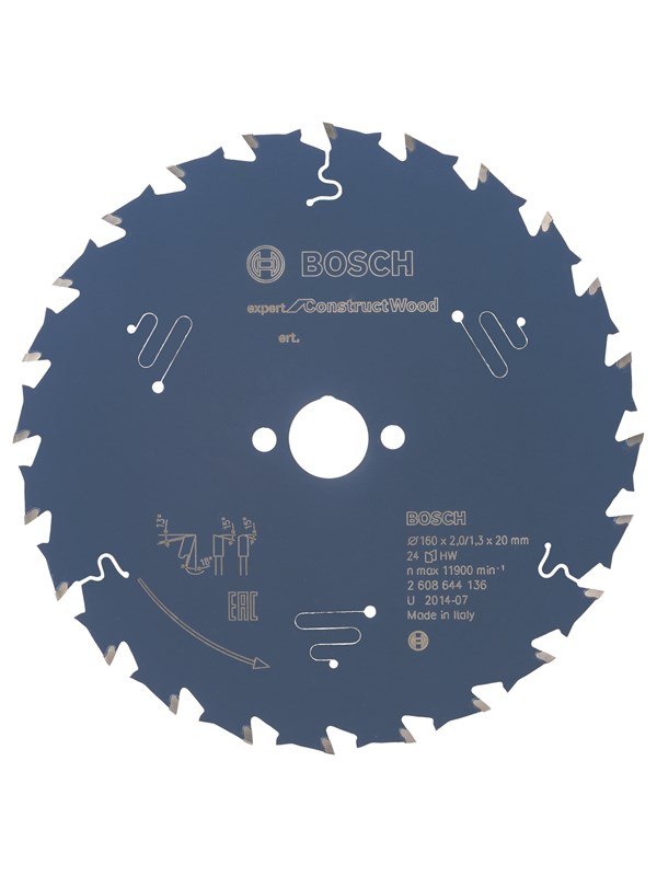 Bosch Sirkelsagblad Expert for Construct Wood 160 x 20 x 2,0 mm, 24