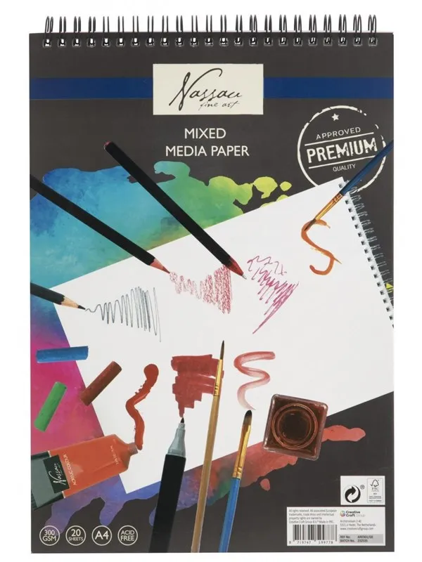 Creative Craft Group Mixed Media A4 pad 20 sheets. 300g.