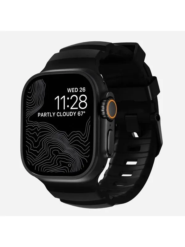 Nomad Rocky Point Band - 46mm/49mm | Carbon Black | Black Hardware