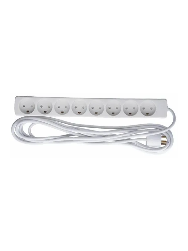 CoreParts 8-Stikdåse Hvid  5 m Ledning