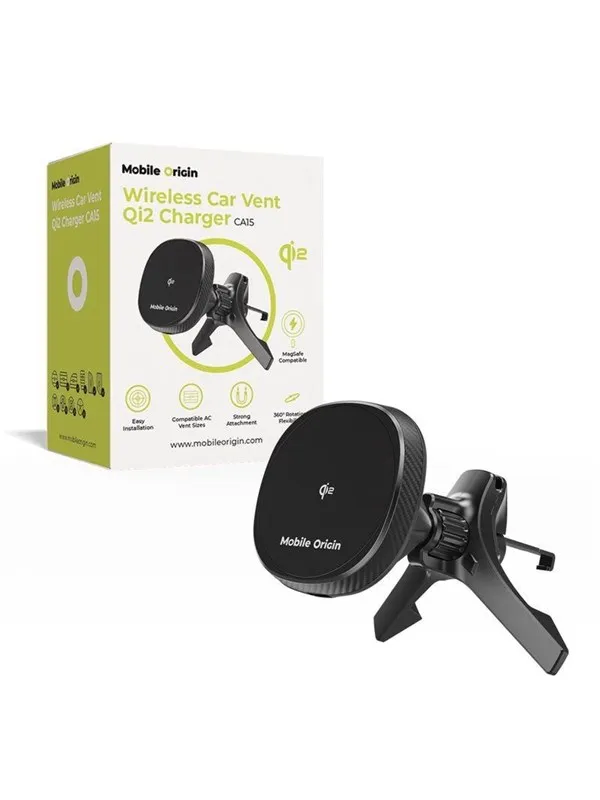 Mobile Origin Wireless Car Vent Qi2 Charger CA15