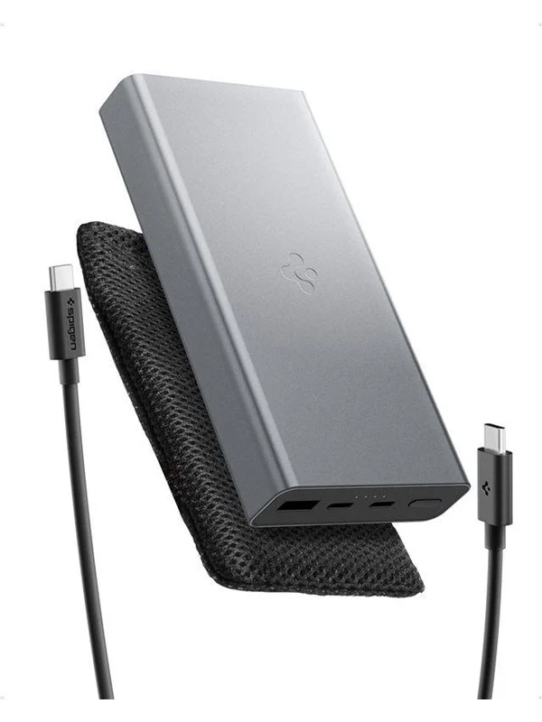 Spigen Essential 20 -000mAh 30W Portable Charger - gray EA3020 Nødlader - Grey - 20000 mAh