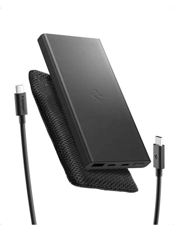 Spigen Essential 10 -000mAh 22.5W Portable Charger - black EA2210 Nødlader - Svart - 10000 mAh