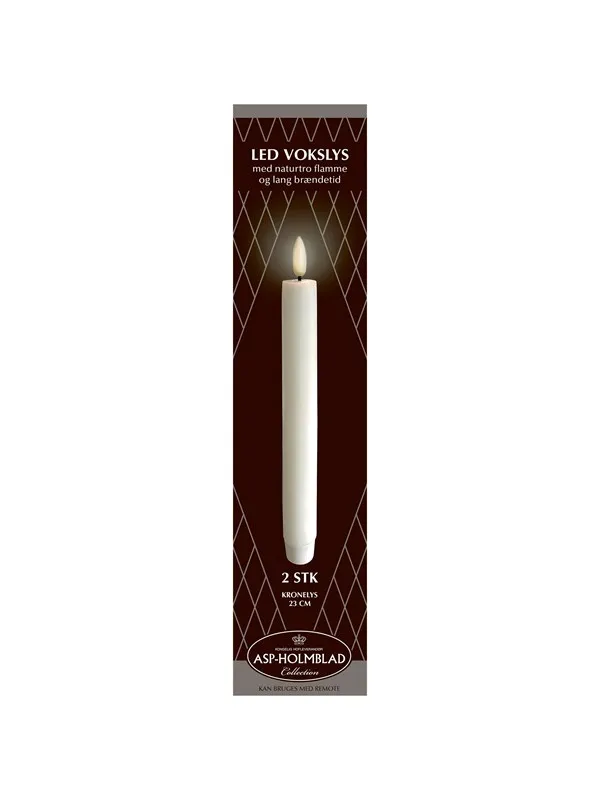 Asp-Holmblad LED-Voks kronelys