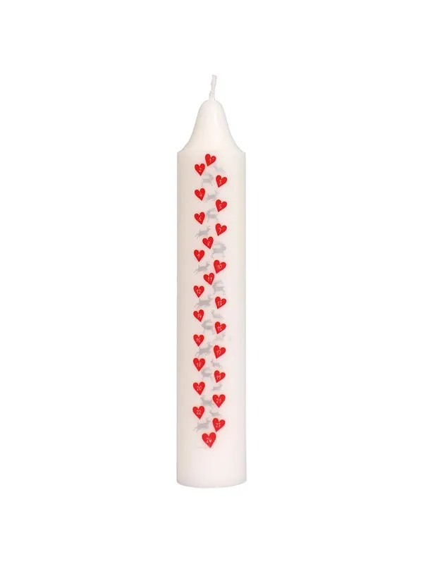 Asp-Holmblad Kalenderlys "Reindeer & Hearts" - 1-24