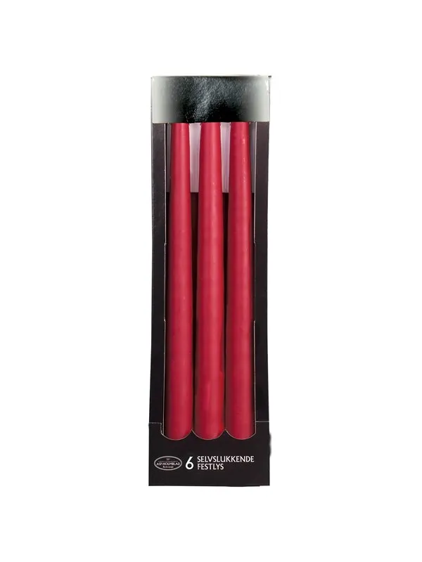 Asp-Holmblad Selvslukkende stearinlys Deep Red