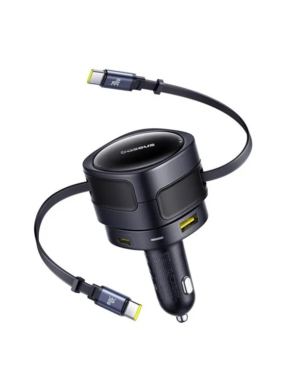 Baseus Enjoyment Max Car Charger 90W USB-C x2 USB-A USB-C Ports - Black