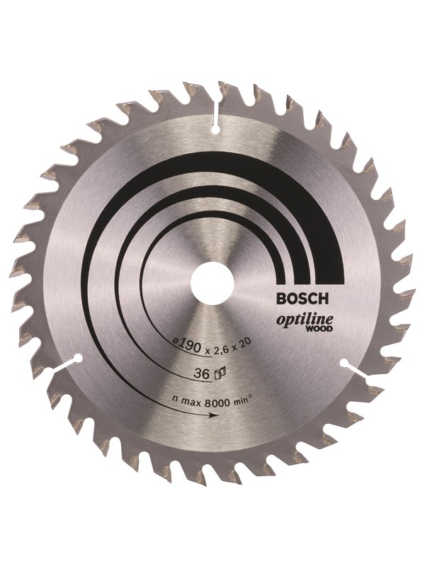 Bosch Sirkelsagblad Optiline Wood 190 x 20/16 x 2,6 mm, 36