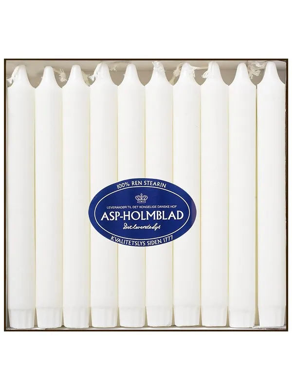 Asp-Holmblad Kronelys hvitt