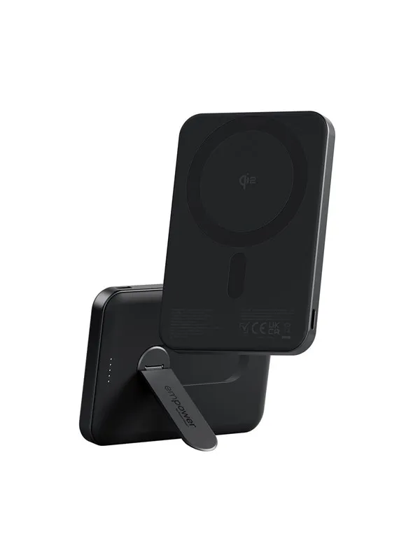 empower by PanzerGlass empower Bank w. Spin Stand | 5000mAh | Space Black Nødlader - Svart - 5000 mAh