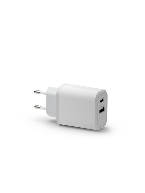 dbramante1928 re-charge - EU Wall Charger - USB-C 30W+USB-A 18W - White