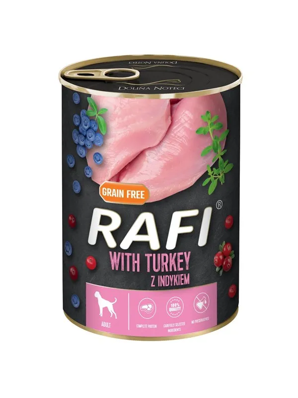 RAFI Kornfritt våtfôr for hunder med kalkun 400g