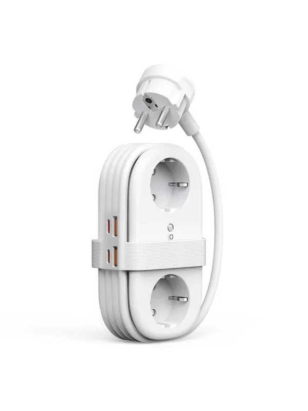 ORICO AP3 65W GaN 6in1 Power Strip 2x AC + 2x USB-A + 2x USB-C - White