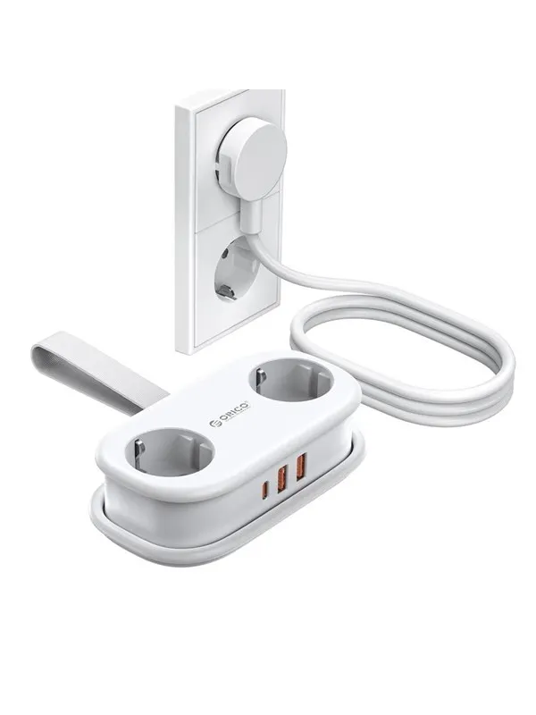 ORICO AP3 20W GaN 5in1 Power Strip 2x AC + 2x USB-A + 1x USB-C - White