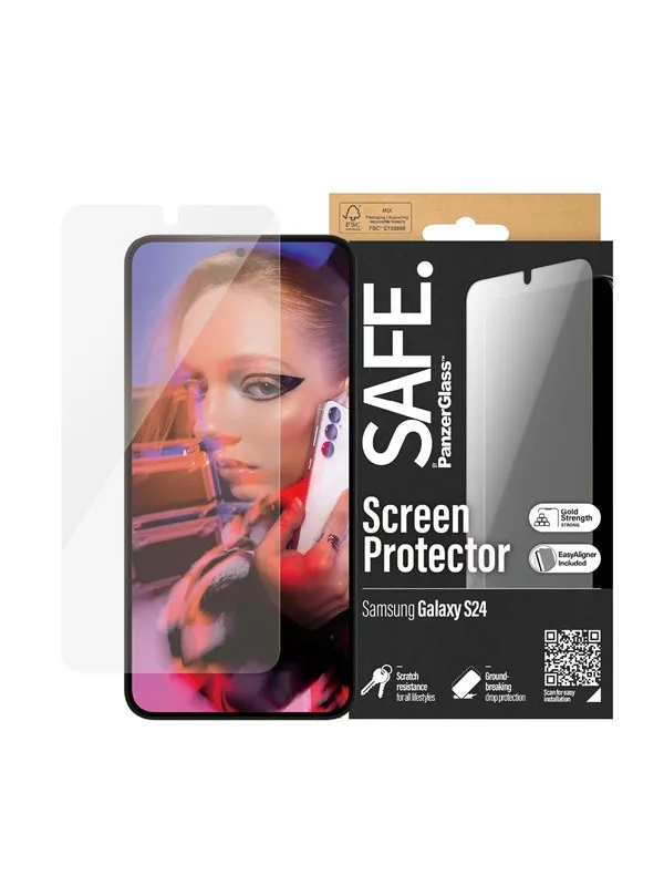SAFE by PanzerGlass Screen Protector Samsung Galaxy S24 | Ultra-Wide Fit w. EasyAligner
