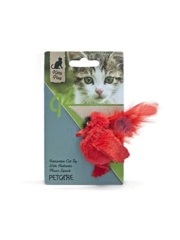 Kitty Play Squeaking red bird