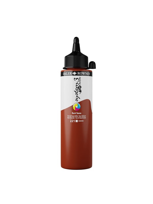 Daler-Rowney System3 Fluid Acrylic 250 ml Burnt Sienna