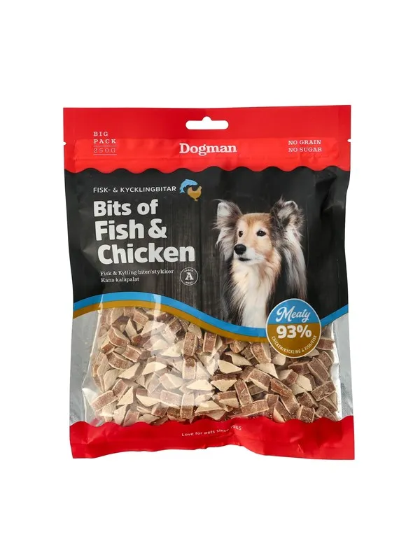 Dogman Hundegodbiter Biter av Fisk & Kylling 250g