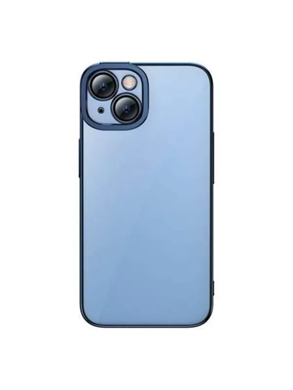 Baseus Glitter Transparent Case and Tempered Glass set for iPhone 14 Plus (blue)