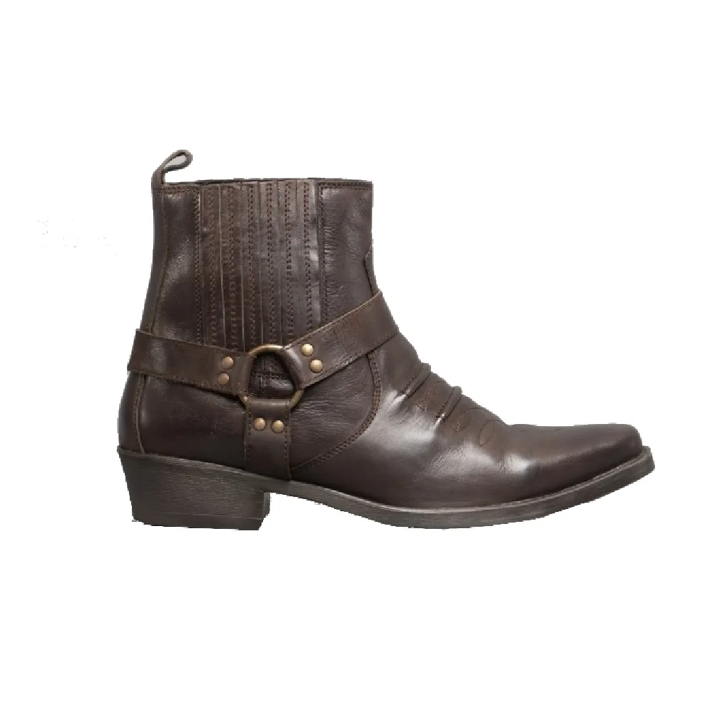 US Brass Mens Eastwood Cowboy Ankle Boots