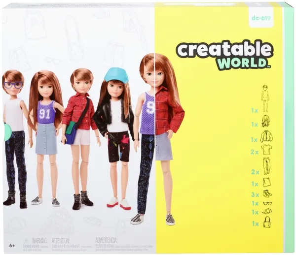 Creatable World Deluxe Character Doll Copper Straight Hair, Motedukke, Hankjønn og hunkjønn (sett), 6 år, Gutt/Jente, 260 mm, Flerfarget