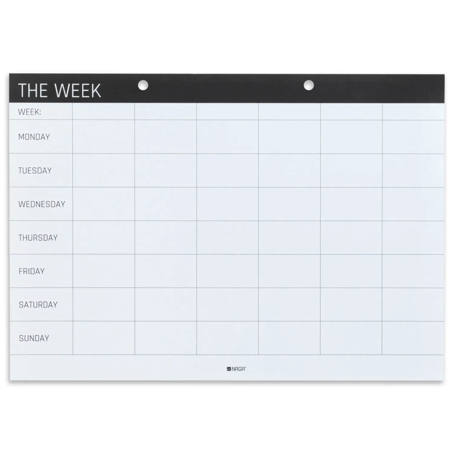 Ugeplan A4 blok med 52 ark 1x21x30 mm - engelsk tekst