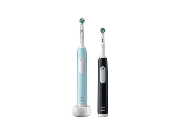 Oral-B elektrisk tannbørste Pro Series 1 Duo oppladbar (for voksne) inkl. 2 børstehoder, 3 børstemoduser blå/svart