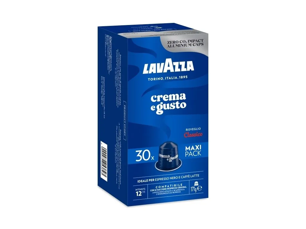 Lavazza Crema e Gusto, Kaffe kapsyl, Kaffemaskin, Middels brent, Nespresso, 30 kopper, 18 måned(er)