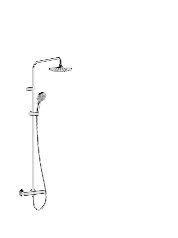 Hansgrohe Vernis Blend showerpipe with thermostatic mixer, Ø200mm head shower, chrome